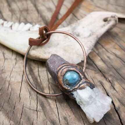 Raw Ruby + Labradorite + Pink Petalite Talisman